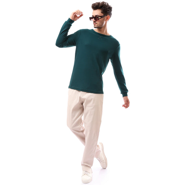slip_on_green_cotton_round_neck_pullover