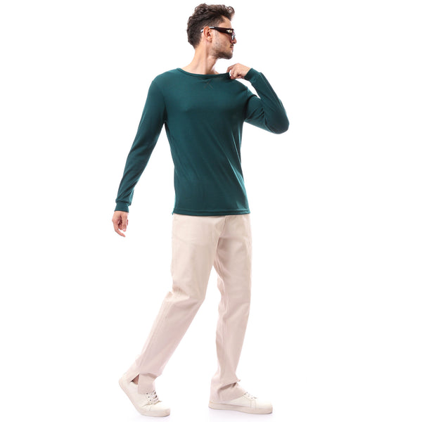 slip_on_green_cotton_round_neck_pullover