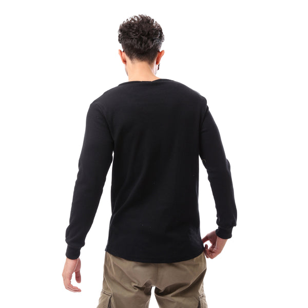 Black Knitted Slip On Comfy Pullover