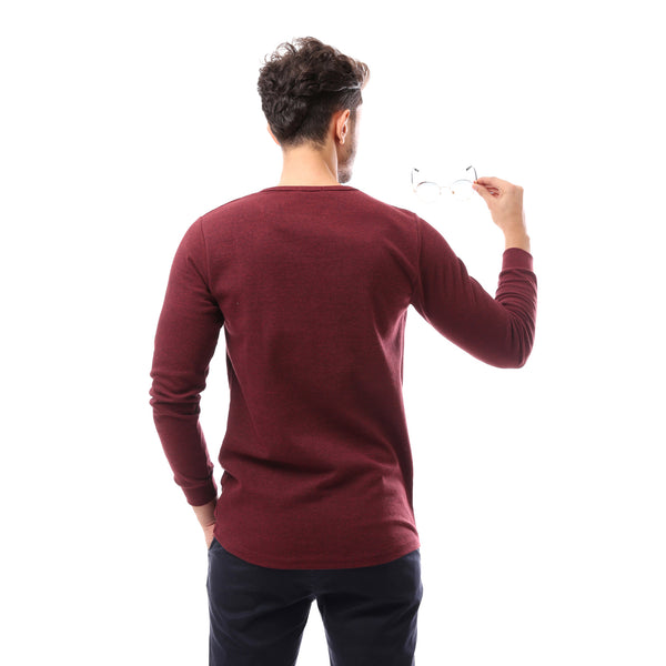 dark_red_slip_on_patterned_round_neck_pullover