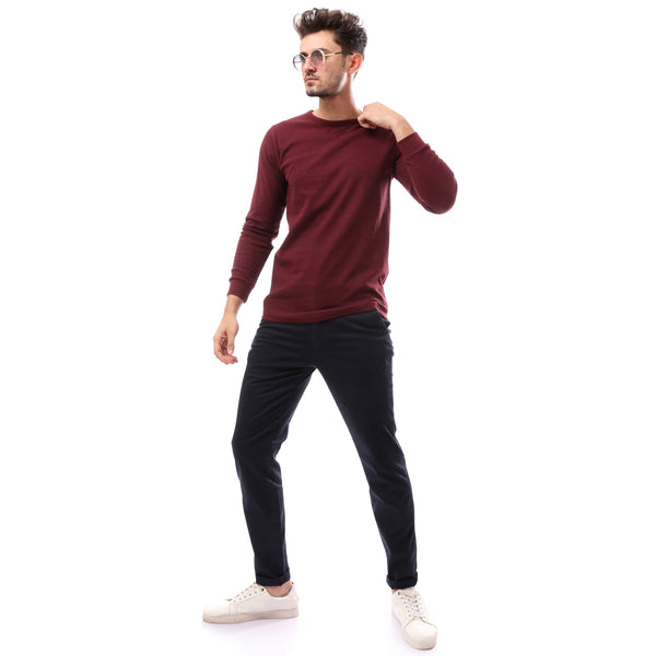 dark_red_slip_on_patterned_round_neck_pullover