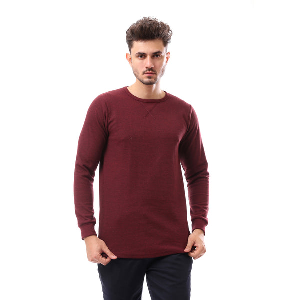 dark_red_slip_on_patterned_round_neck_pullover