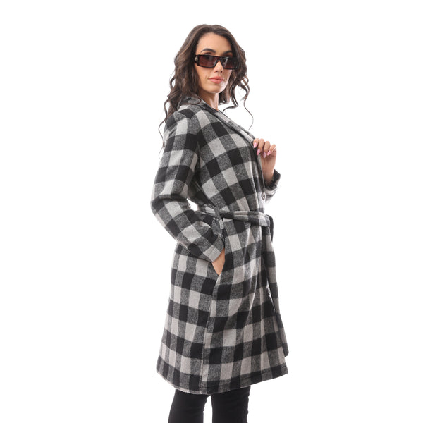 Grey Patterned Comfy Winter Robe