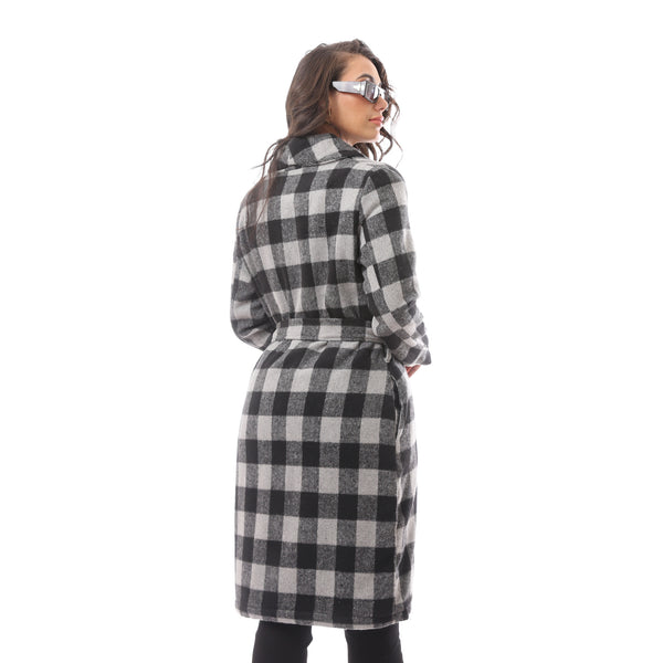 Grey Patterned Comfy Winter Robe