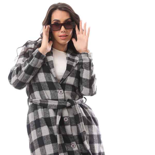 Grey Patterned Comfy Winter Robe