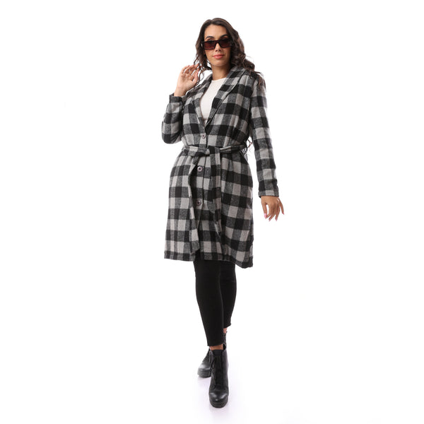 Grey Patterned Comfy Winter Robe