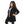 Load image into Gallery viewer, Press Button Closure Hoodie Neck Girls Jacket - Black
