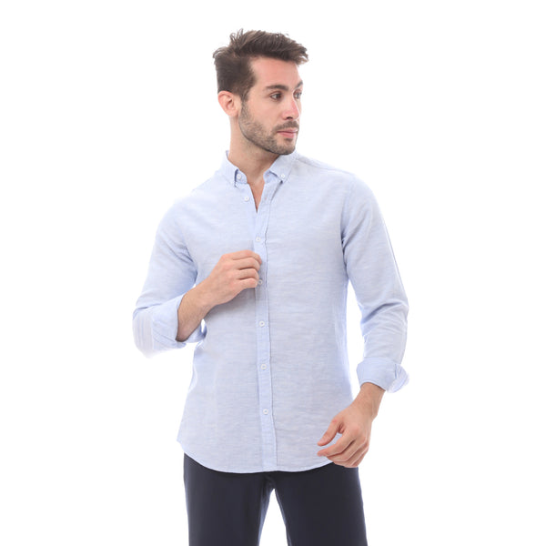 Royal Blue Long Sleeve Buttoned Shirt