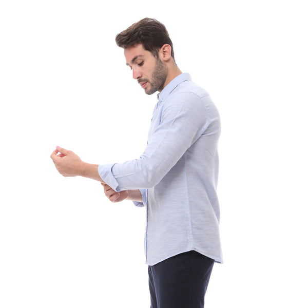 Royal Blue Long Sleeve Buttoned Shirt