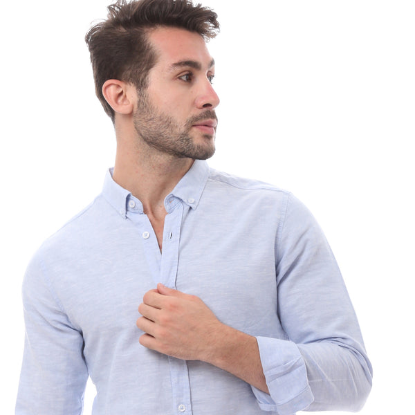 Royal Blue Long Sleeve Buttoned Shirt