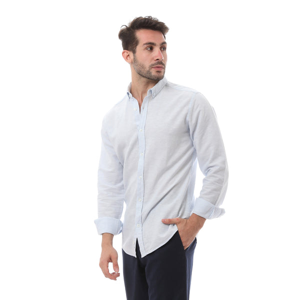 Light Blue Cotton Comfy Buttoned Shirt