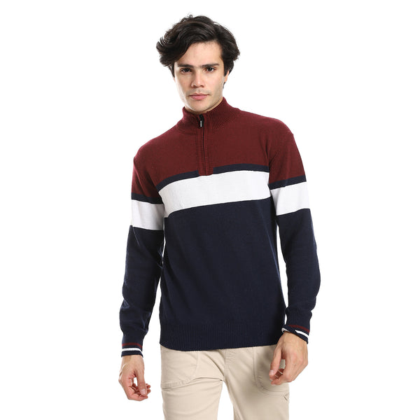 long_sleeves_high_neck_sweater_-_burgundy-_navy_blue_-_white