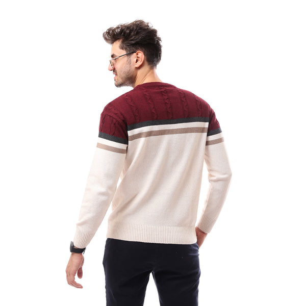 Multicolour Patterned Cotton Winter Slip On Pullover
