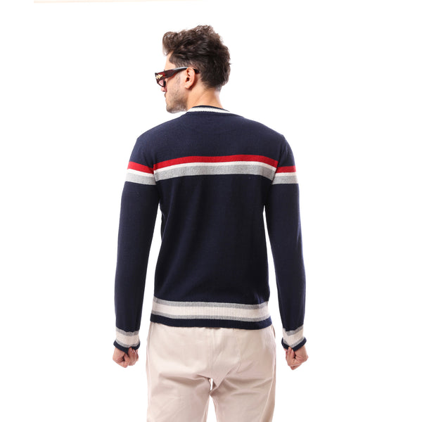 slip_on_navy_blue_round_neck_patterned_pullover