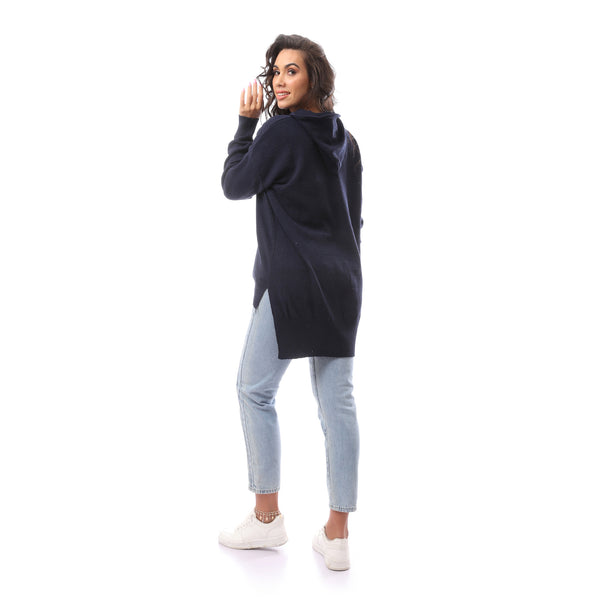 Happy Days' Navy Blue Round Neck Slip On Hoodie