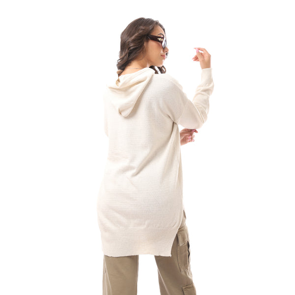African Girl' Printed Slip On Off White Pullover