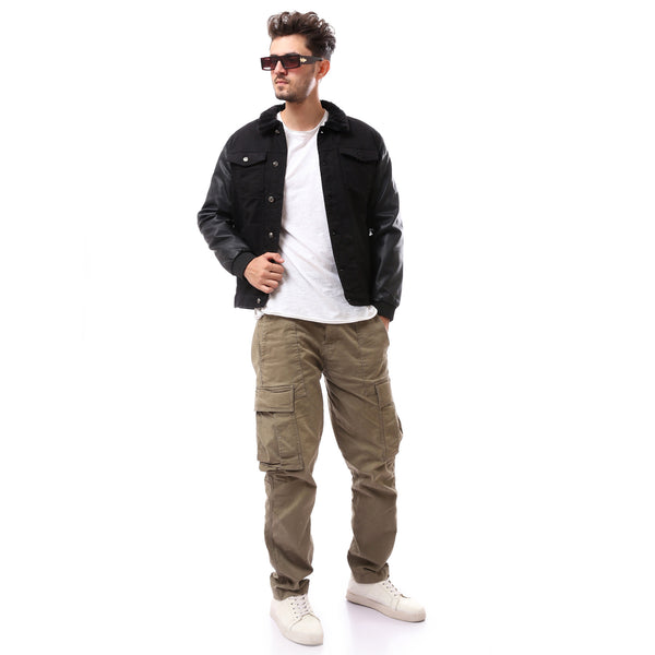 black_buttoned_casual_winter_jacket_with_leather_sleeves