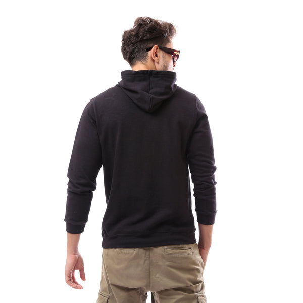 Black Slip On Solid Comfy Hoodie