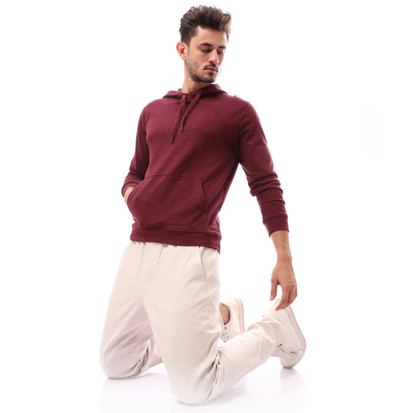 Burgundy Heather Slip On Cotton Hoodie