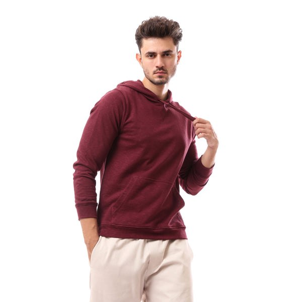 Burgundy Heather Slip On Cotton Hoodie