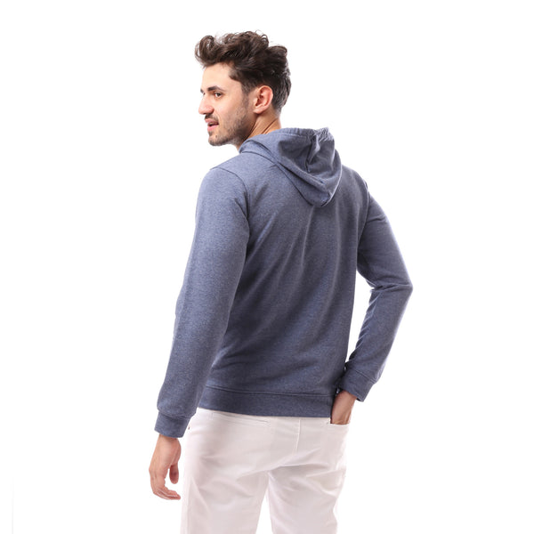 Cotton Slip On Blue Regular Fit Hoodie