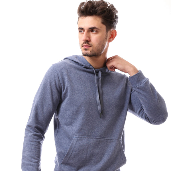 Cotton Slip On Blue Regular Fit Hoodie