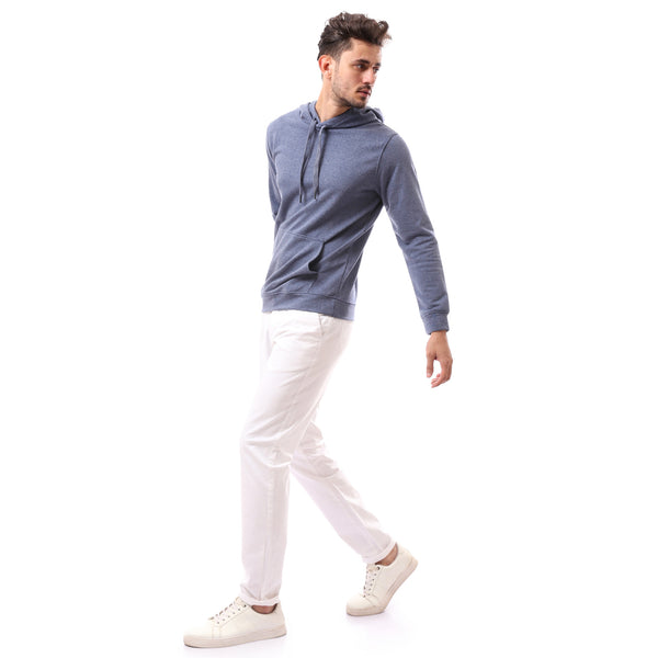 Cotton Slip On Blue Regular Fit Hoodie