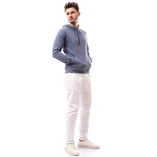 Cotton Slip On Blue Regular Fit Hoodie