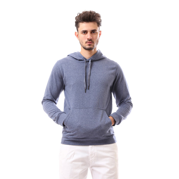 Cotton Slip On Blue Regular Fit Hoodie