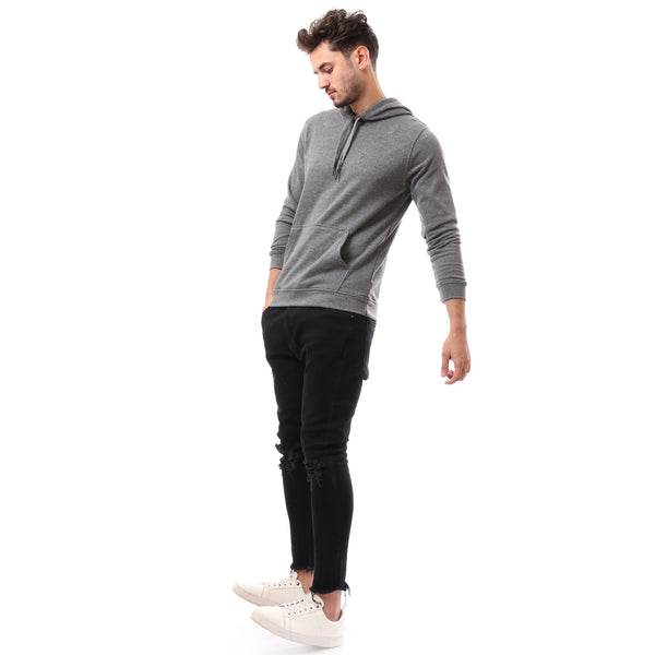 Heather Dark Grey Slip On Winter Hoodie