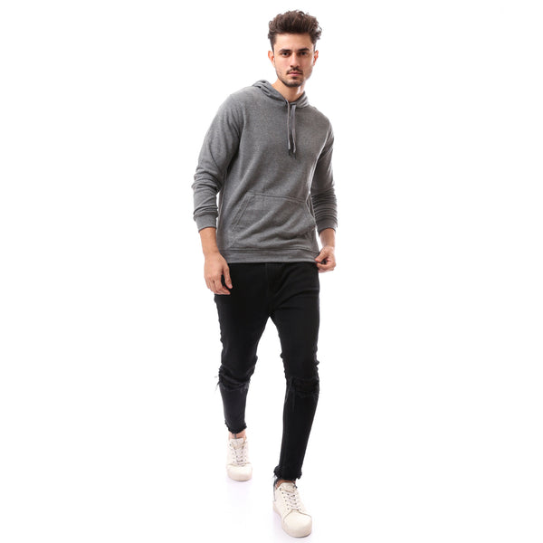 Heather Dark Grey Slip On Winter Hoodie