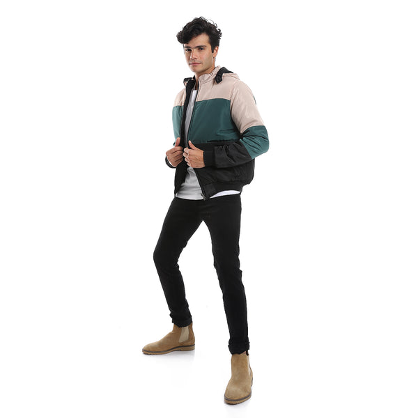 double_face_waterproof_black_bomber_jacket