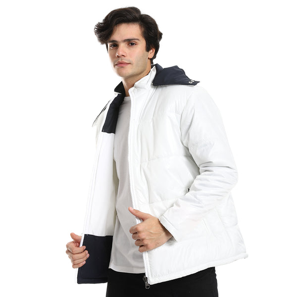 hooded_double_face_waterproof_jacket_-_white_-_navy_blue