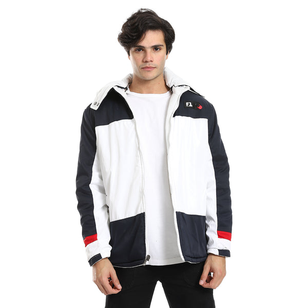 hooded_double_face_waterproof_jacket_-_white_-_navy_blue