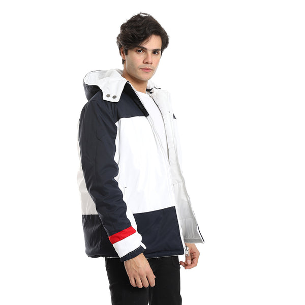 hooded_double_face_waterproof_jacket_-_white_-_navy_blue