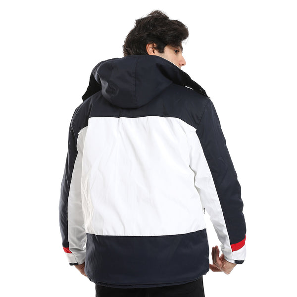 hooded_double_face_waterproof_jacket_-_white_-_navy_blue