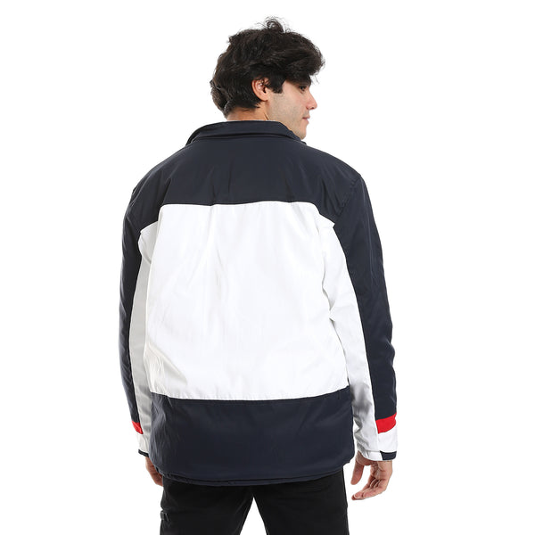 hooded_double_face_waterproof_jacket_-_white_-_navy_blue