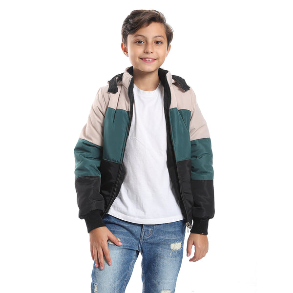 Boys Double Face Waterproof Black Bomber