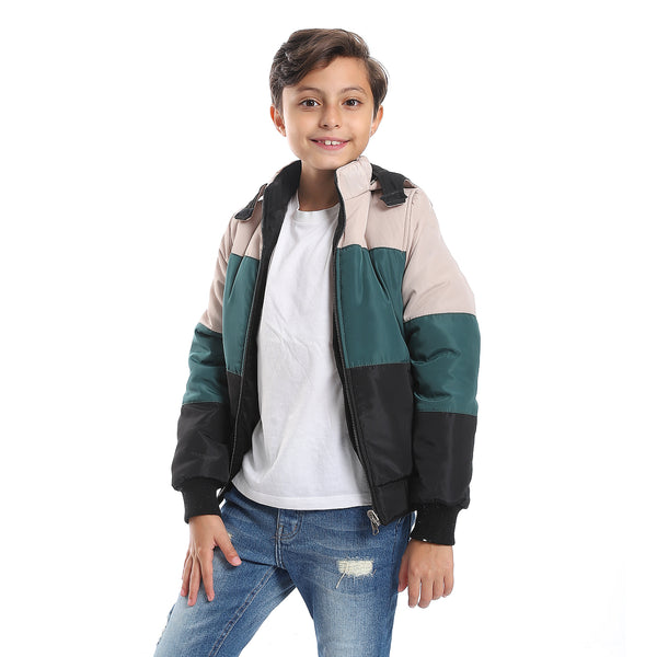 Boys Double Face Waterproof Black Bomber