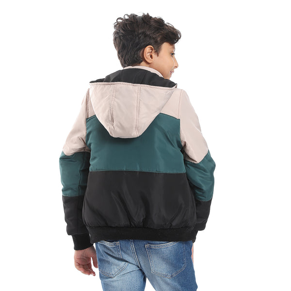 Boys Double Face Waterproof Black Bomber