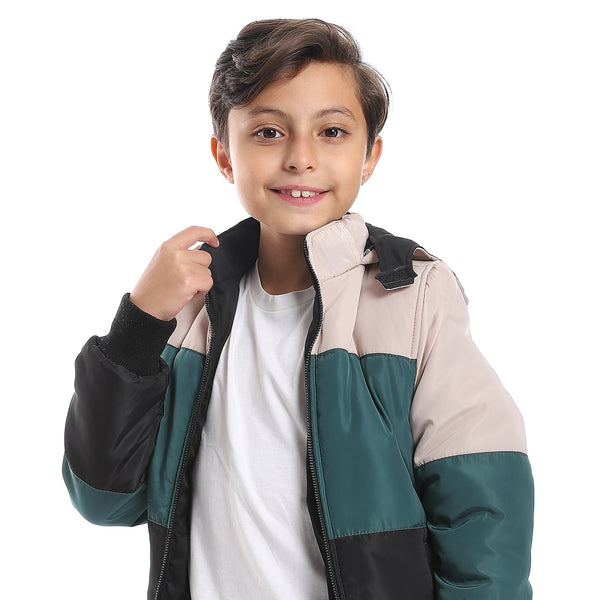 Boys Double Face Waterproof Black Bomber