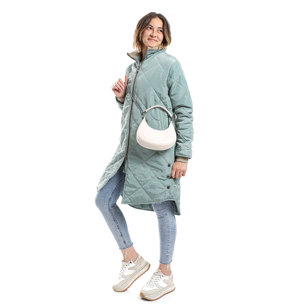 common_teal_plain_zipper_waterproof_puffer_jacket