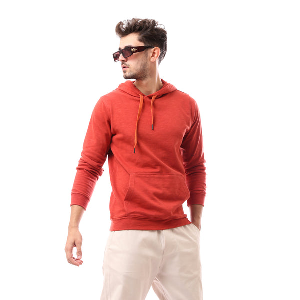 Heather Red Slip On Long Sleeve Hoodie