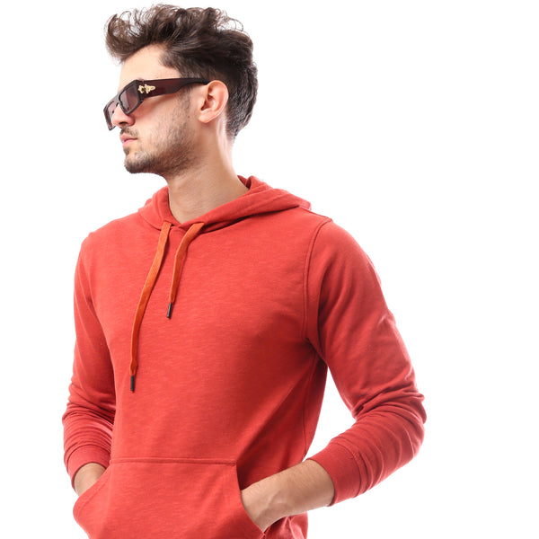 Heather Red Slip On Long Sleeve Hoodie