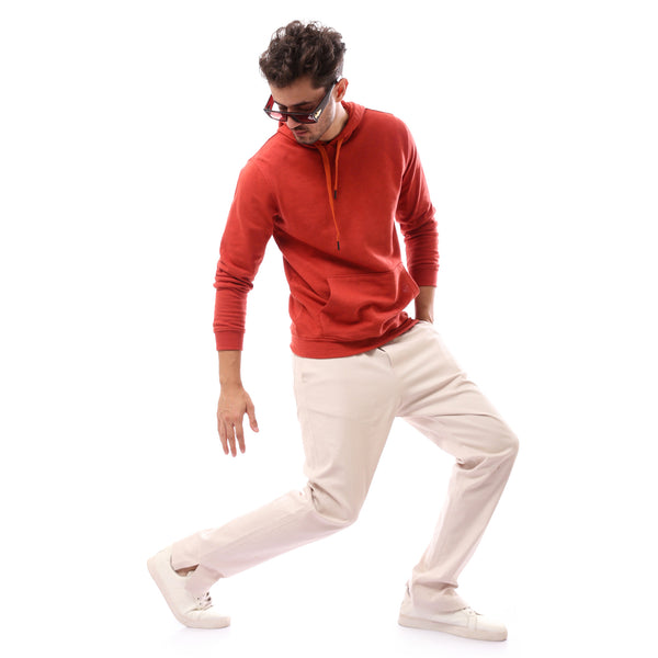 Heather Red Slip On Long Sleeve Hoodie