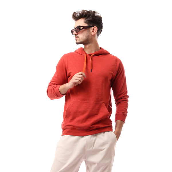 Heather Red Slip On Long Sleeve Hoodie