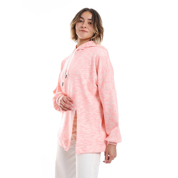 self_pattern_slip_on_hoodie_-_neon_pink_-_beige