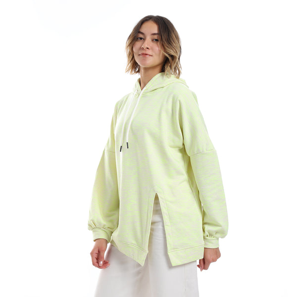 self_pattern_slip_on_hoodie_-_neon_green_-_beige