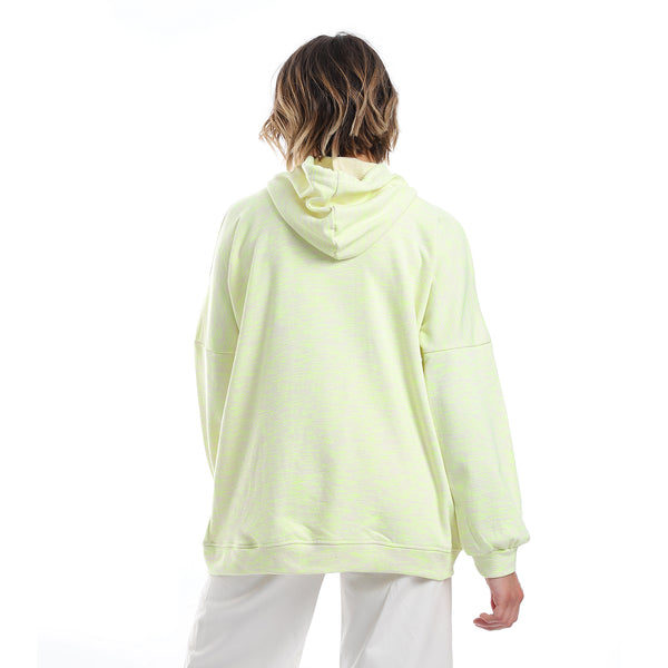 self_pattern_slip_on_hoodie_-_neon_green_-_beige
