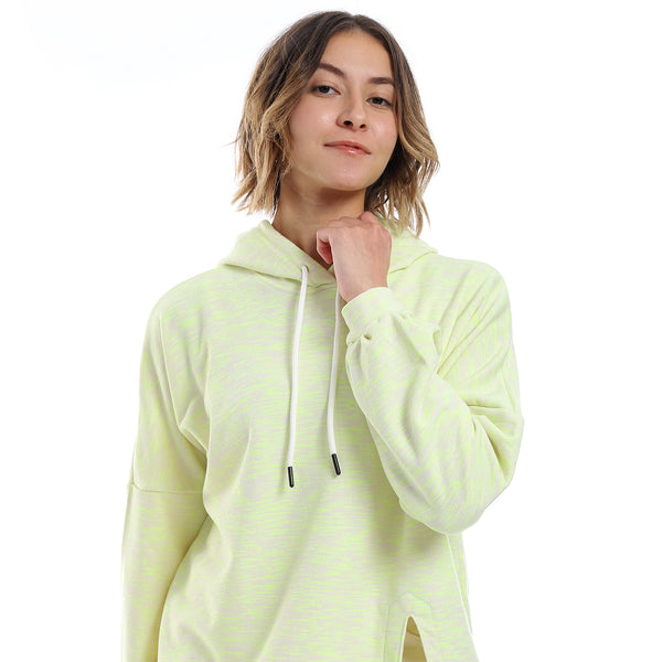 self_pattern_slip_on_hoodie_-_neon_green_-_beige